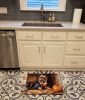 Border Terrier Fall Kitchen Pumpkins Memory Foam Kitchen Mat Machine Washable Anti-Fatigue Mat Cushion Comfort Bath Mat or Kitchen Rug